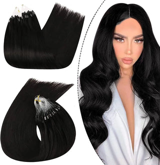 100g Premium Luxury Micro Ring  Hair Extensions -( Micro Loop ) #1B - NZAZU