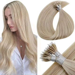 100g Premium Luxury Nano Ring Hair Extensions #18/613 Double Drawn - NZAZU