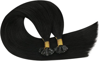 100g (2 Packs) U Tip Hair Extensions -( Nail tips )  #1B Natural Black - NZAZU