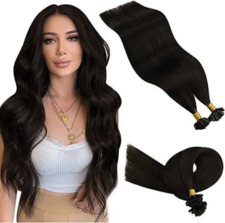 100g (2 Packs) U Tip Hair Extensions -( Nail tips )  #2 Dark Brown - NZAZU