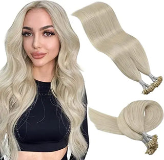 100g (2 Packs) U Tip Hair Extensions -( Nail tips )  #60 White Blonde - NZAZU