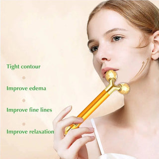 2-IN-1 Electric Face Massager Bar 24k Golden Facial Massager- Skin care - NZAZU
