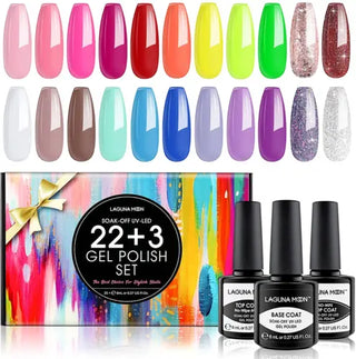 25 pcs Gel Nail Polish Set, Soak Off UV LED Gel Polish Nail Polish Set - NZAZU