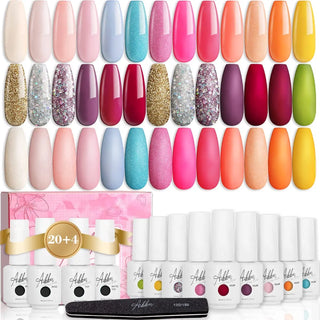 25pcsGel Nail Polish Set, Soak Off UV LED Gel Polish Nail Polish Set - NZAZU