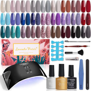 27 Colors Gel Nail Polish Set with 24W UV LED Nail Lamp Dryer - NZAZU
