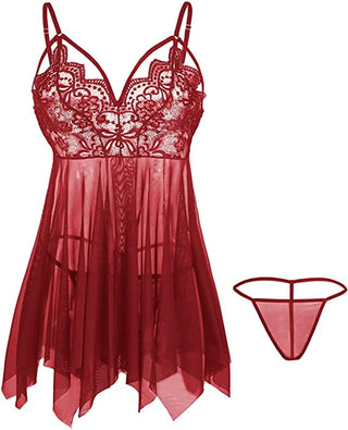 Clyree Sexy Lingerie Lace Babydoll Set - NZAZU