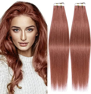 Invisible tape hair extensions  40pcs -Invisi Tape in Extension #33 Dark Auburn - NZAZU