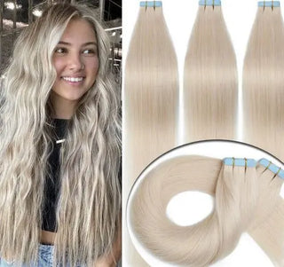 Invisible tape hair extensions  40pcs -Invisi Tape in Extension #70 bleach white - NZAZU