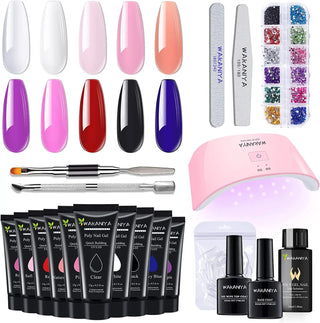 Perfect colours 20 Pcs Poly Nail Gel Kit 36W UV/LED Lamp Gel Nail Starter Kit - NZAZU