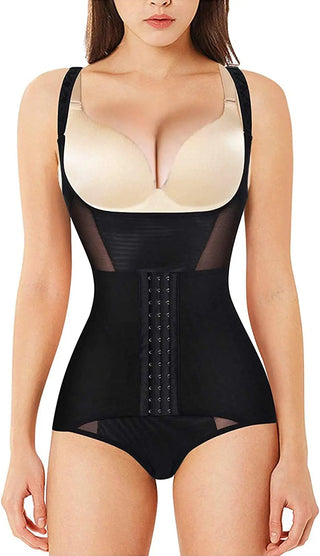 Waist Trainer Bodysuit Tummy Control Shapewear Full Body Open Bust Body Shaper - NZAZU