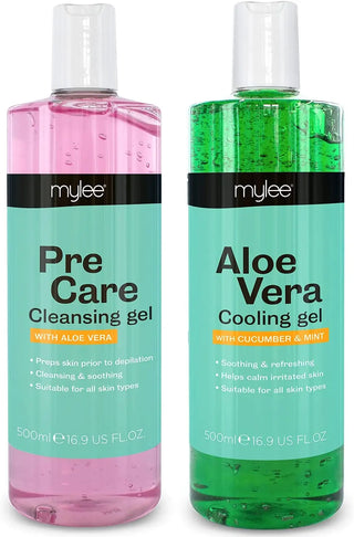 Waxing Pre & After Wax Care Kit (2x500ml) with Aloe Vera - NZAZU