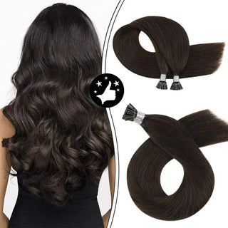 100g I Tip Hair Extensions - Dark Brown #2 - NZAZU