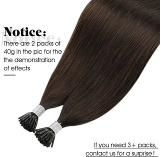 100g I Tip Hair Extensions - Dark Brown #2 - NZAZU