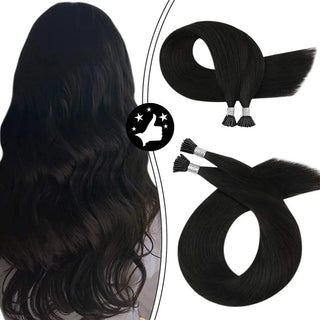 100g I Tip Hair Extensions - Natural Black #1B - NZAZU
