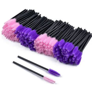 200 PCS Pink Disposable Eyelash Brushes Mascara Wands - NZAZU