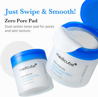 medicube Toner Pads Zero Pore Pad 2.0 for Exfoliation and Pore Care Dual-Textured Facial Pad with 4.5% AHA Lactic Acid, 0.45% BHA Salicylic Acid - For All, Korean Skin Care, 70 Pads, 1 Pack