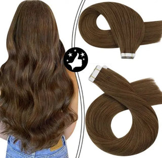 Invisible tape hair extensions  40pcs -Invisi Tape in Extension  #4 Light Brown - NZAZU