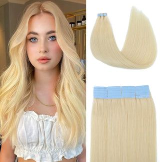 Invisible tape hair extensions  40pcs -Invisi Tape in Extension  #613 Bleach Blonde - NZAZU