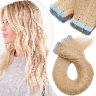 Invisible tape hair extensions  40pcs -Invisi Tape in Extension #24 Natural Blonde - NZAZU