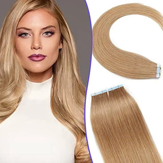 Invisible tape hair extensions  40pcs -Invisi Tape in Extension #27 Dark Blonde - NZAZU