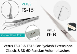 Vetus Tweezers TS10 & TS15 Eyelash Extension Tweezers - NZAZU
