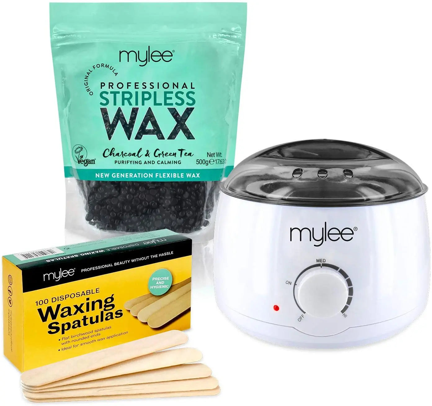 Waxing Kit with Wax Heater (Charcoal & Green Tea) - Skin care - NZAZU