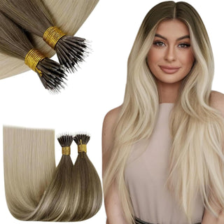 100g Premium Luxury Nano Ring Hair Extensions  #BA8/60 Double Drawn